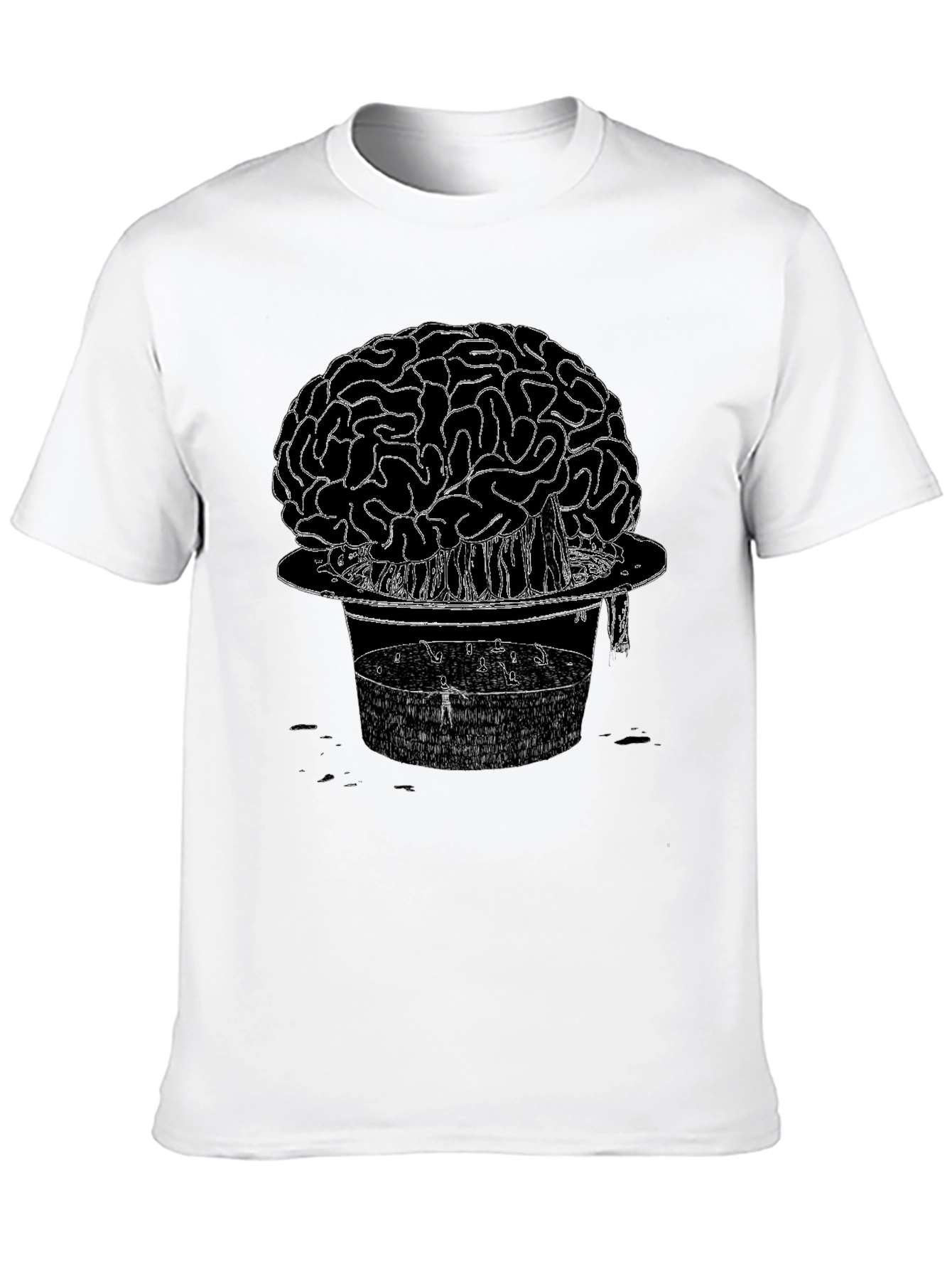 Brain & Hat Graphic T-Shirt - Unique Design Tee