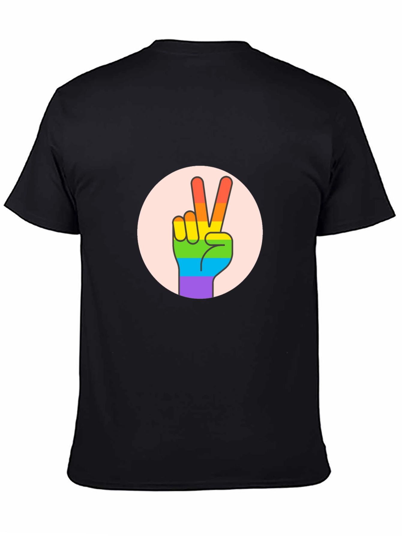 Peace Sign Pride T-Shirt - Black Cotton Blend