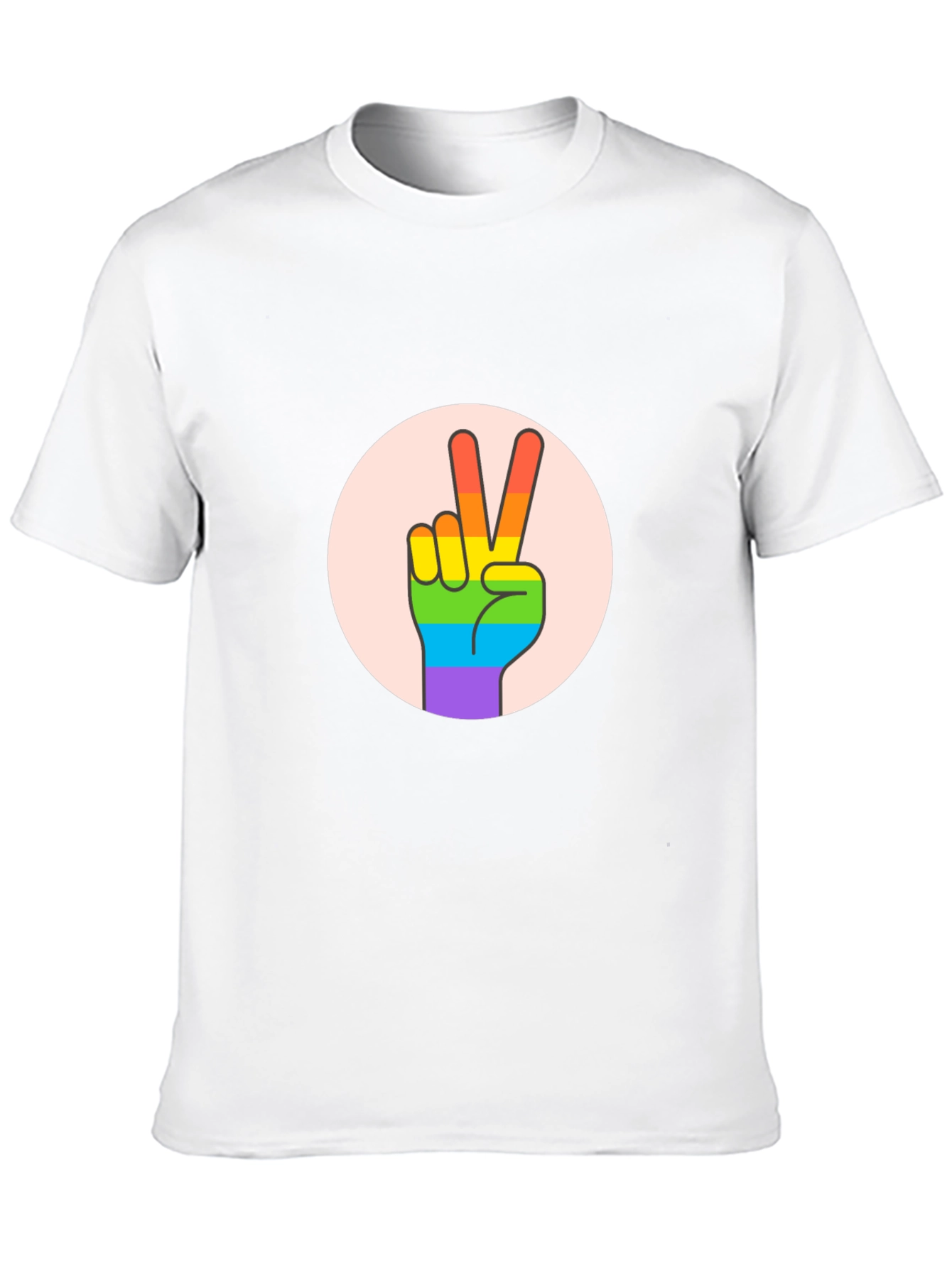 Peace Sign Pride T-Shirt - Black Cotton Blend