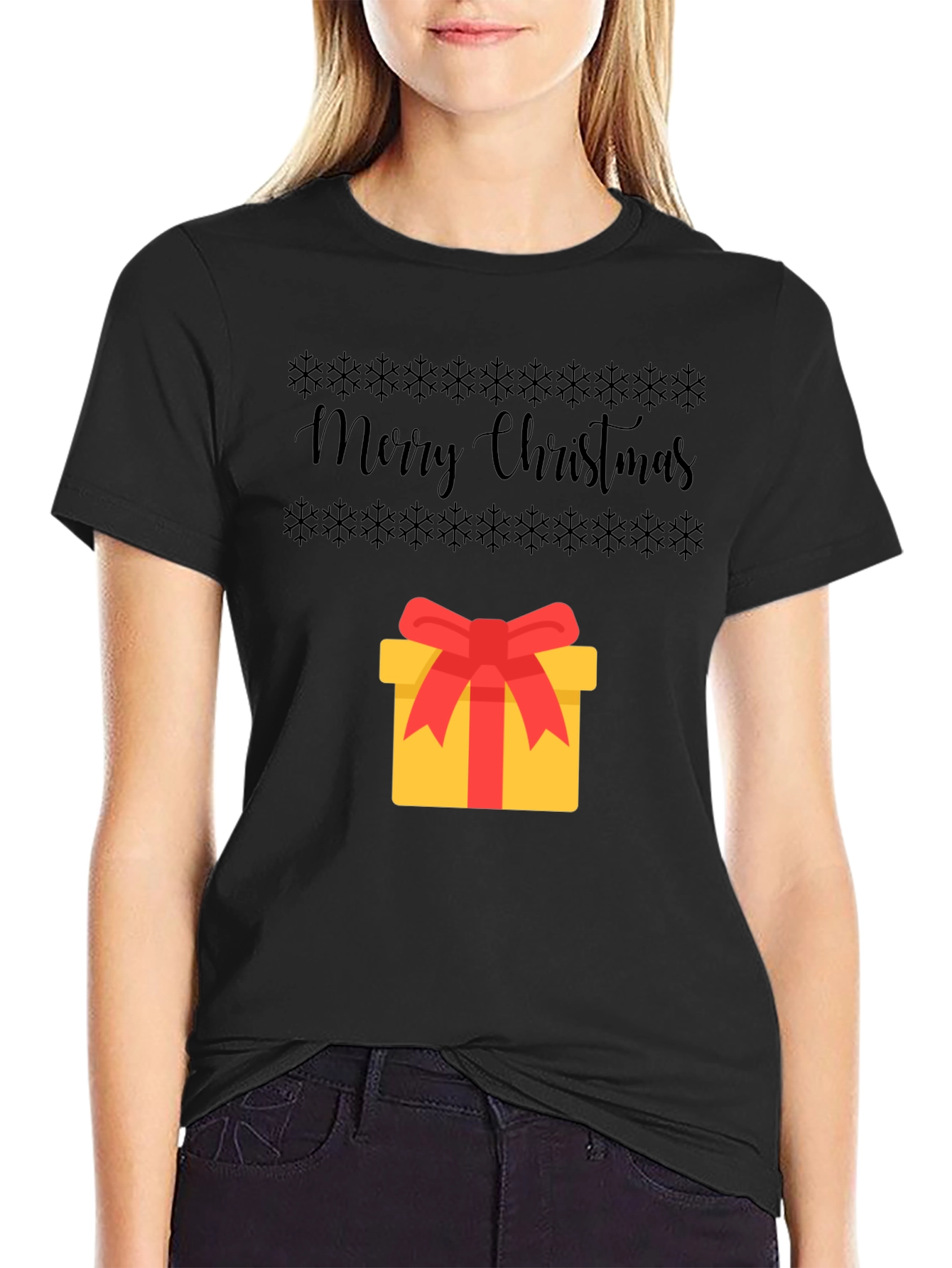 Festive Merry Christmas Gift Graphic Tee