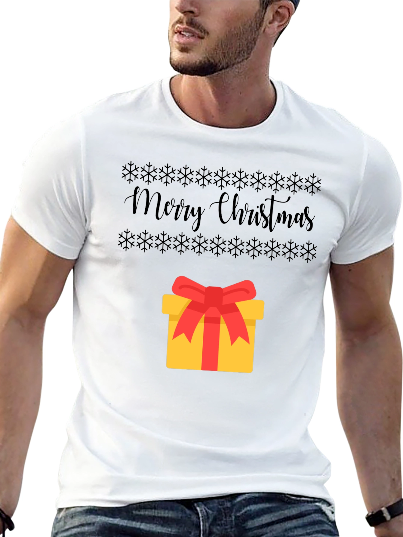 Festive Merry Christmas Gift Graphic Tee