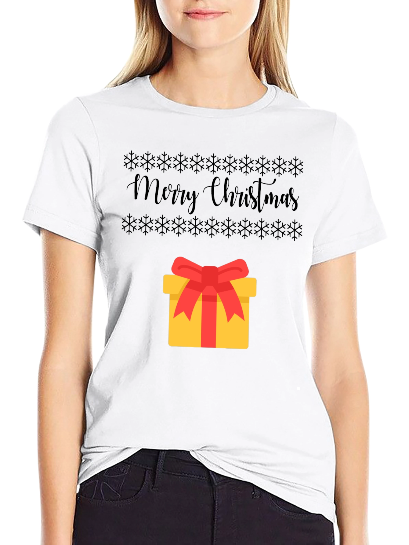 Festive Merry Christmas Gift Graphic Tee
