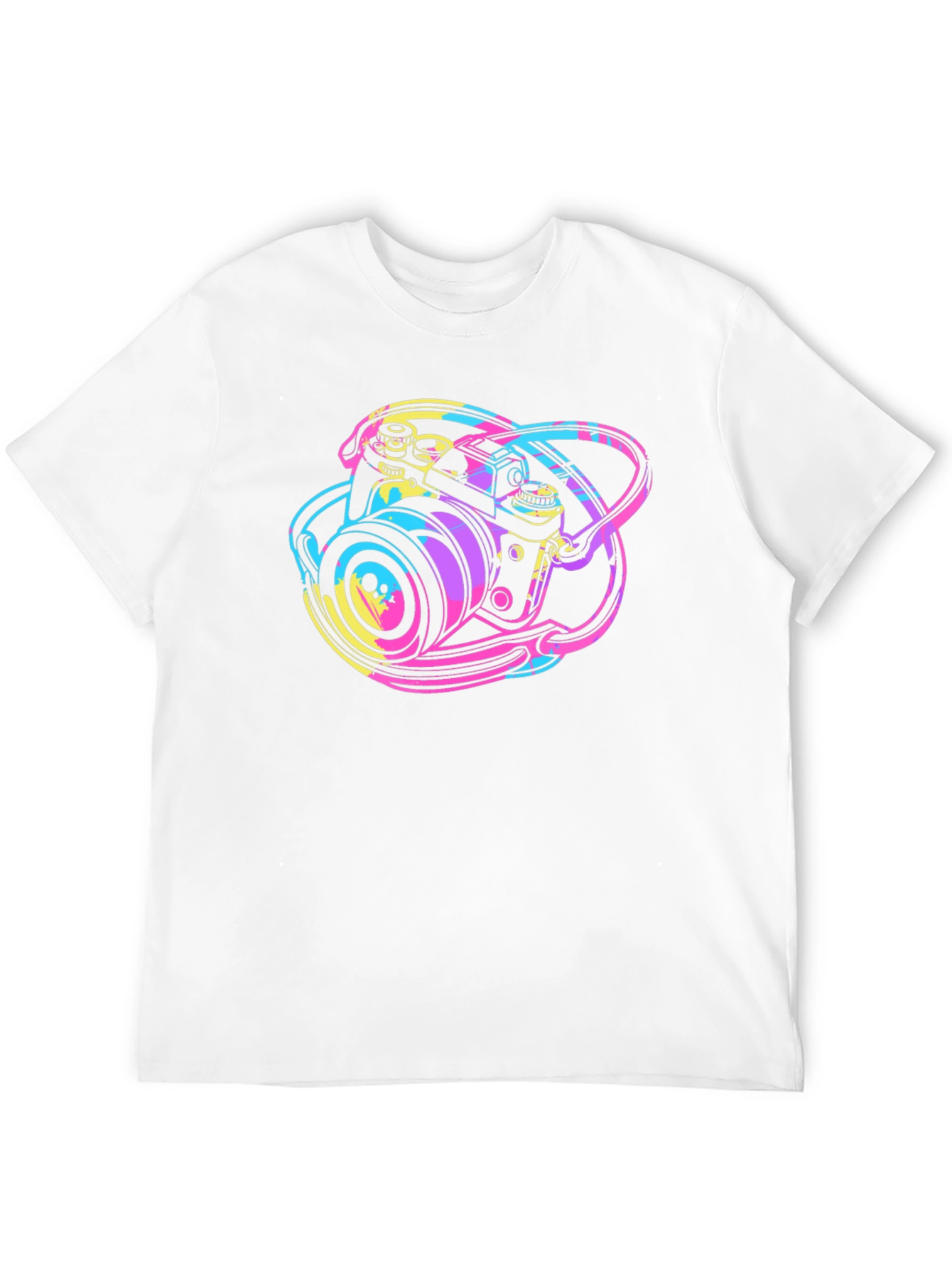 Retro Camera Graphic Tee - Black Cotton