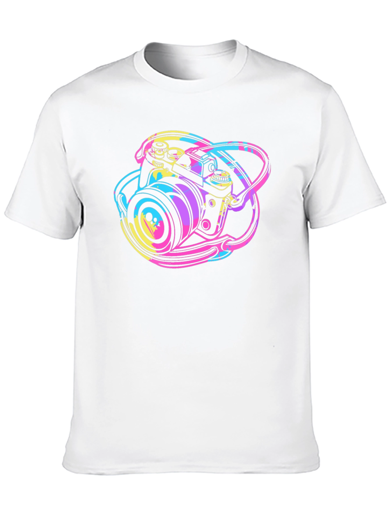 Retro Camera Graphic Tee - Black Cotton