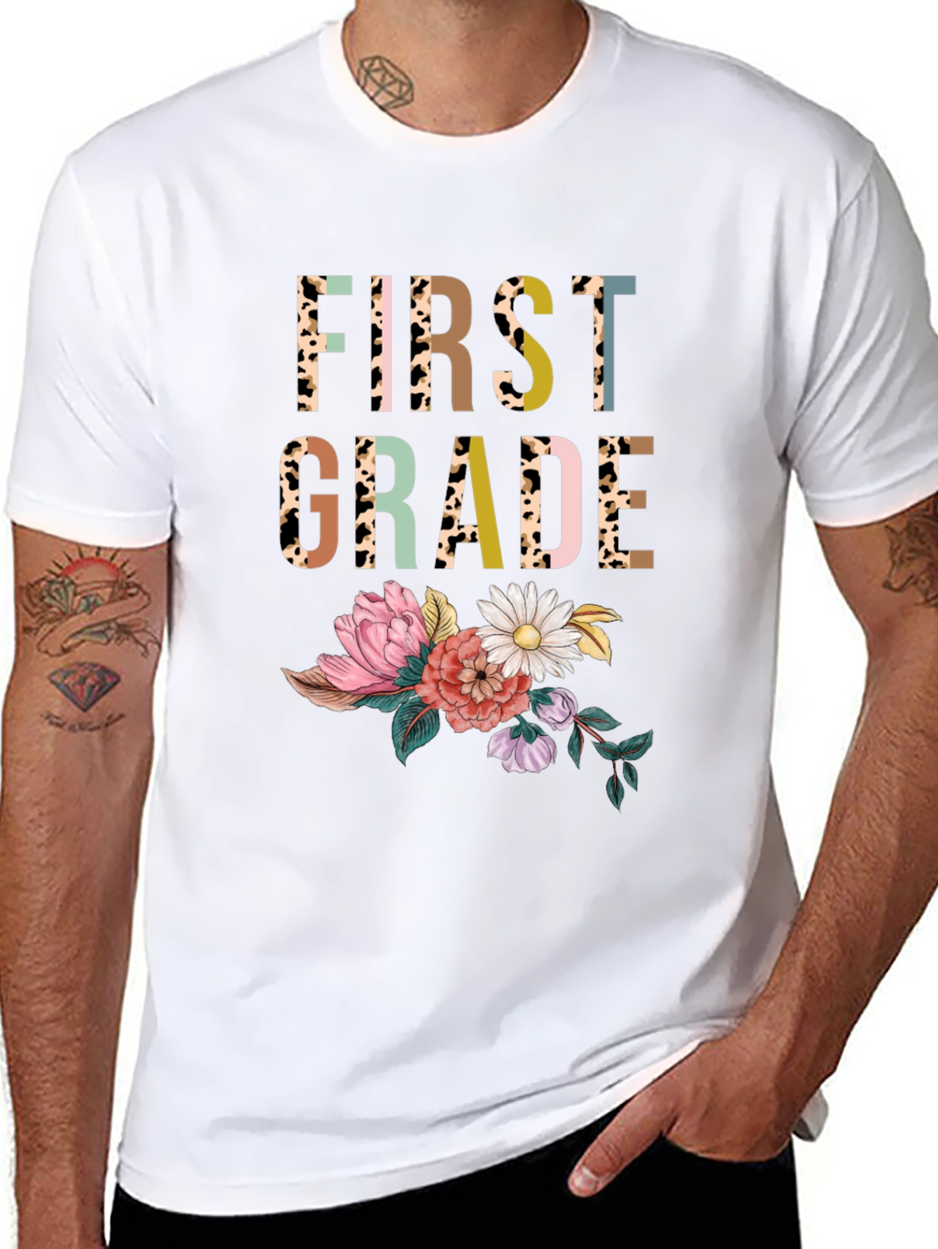 First Grade Floral Teacher Shirt