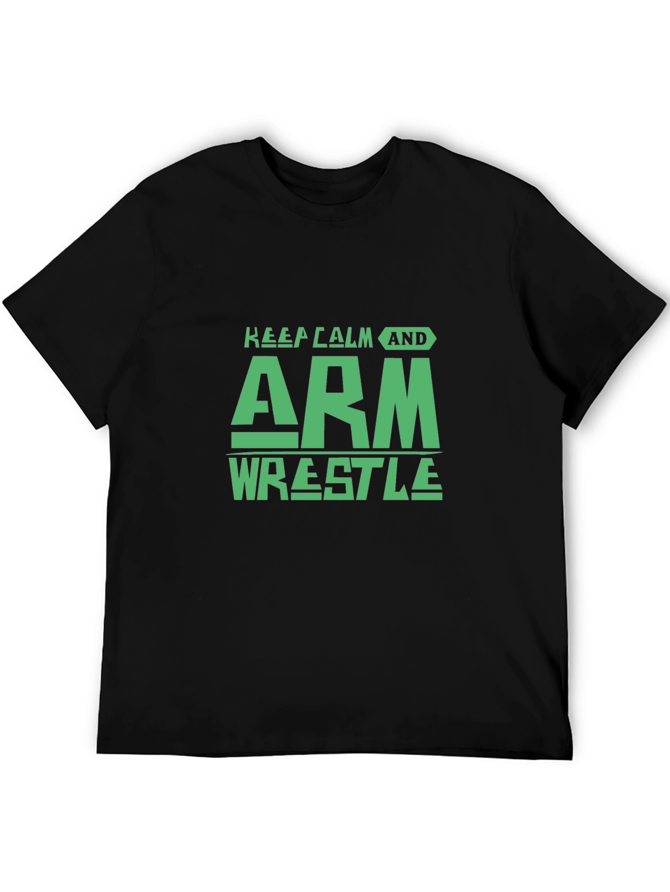 Keep Calm Arm Wrestle T-Shirt - Black Cotton Tee