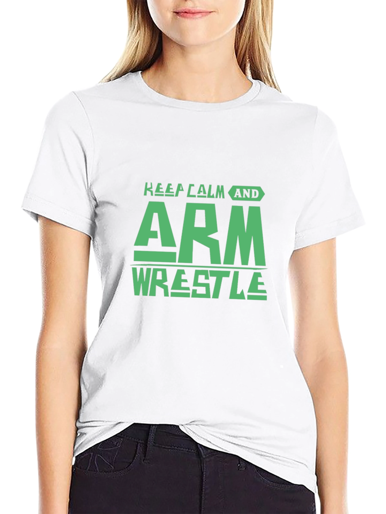 Keep Calm Arm Wrestle T-Shirt - Black Cotton Tee