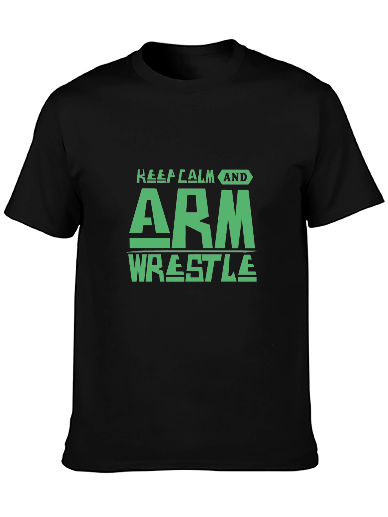 Keep Calm Arm Wrestle T-Shirt - Black Cotton Tee
