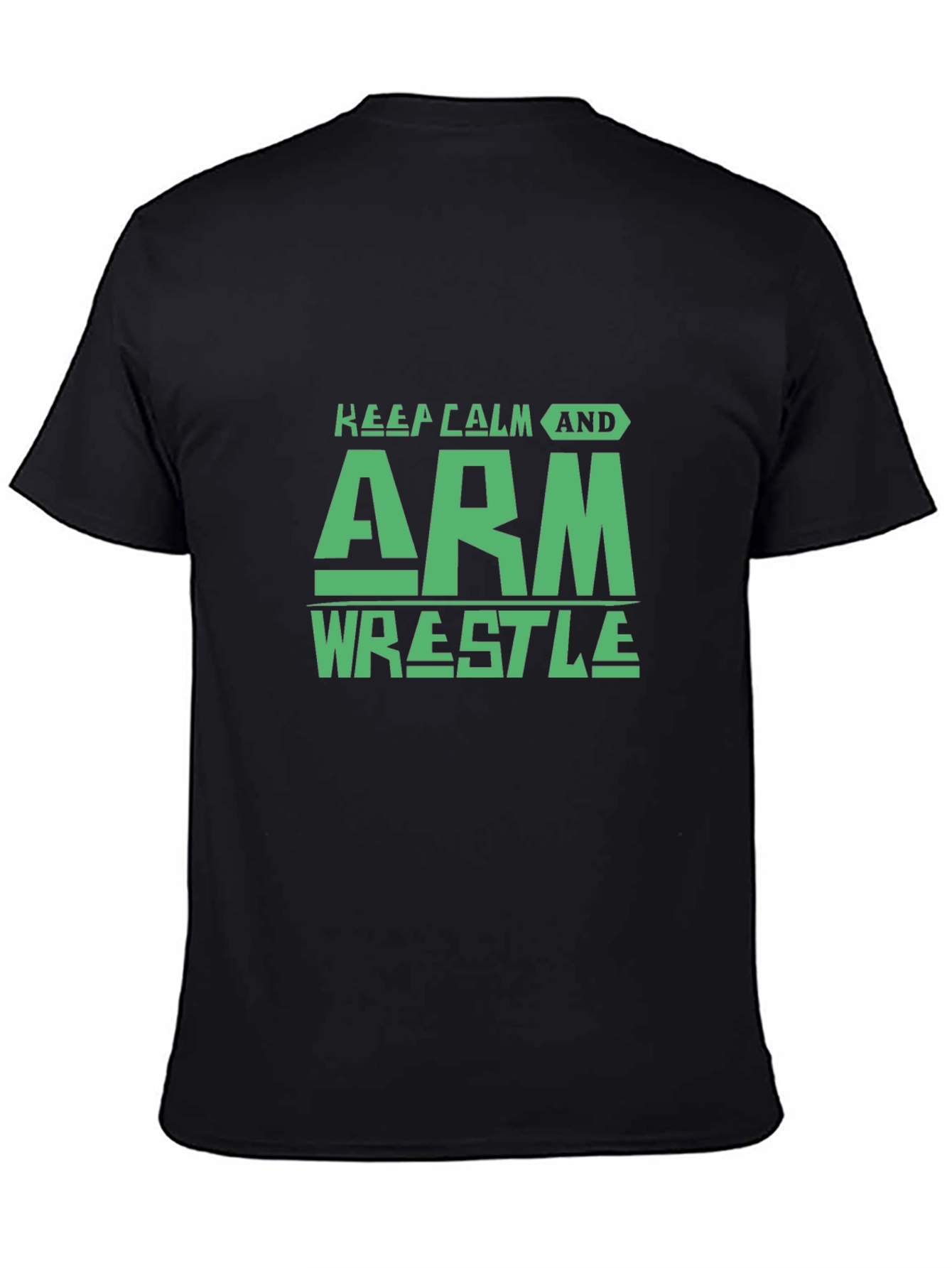 Keep Calm Arm Wrestle T-Shirt - Black Cotton Tee
