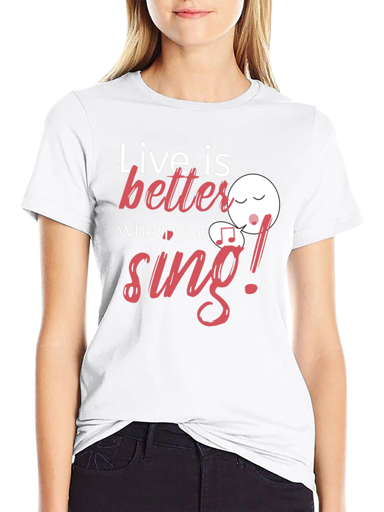 Live is Better When You Sing Black Graphic Tee