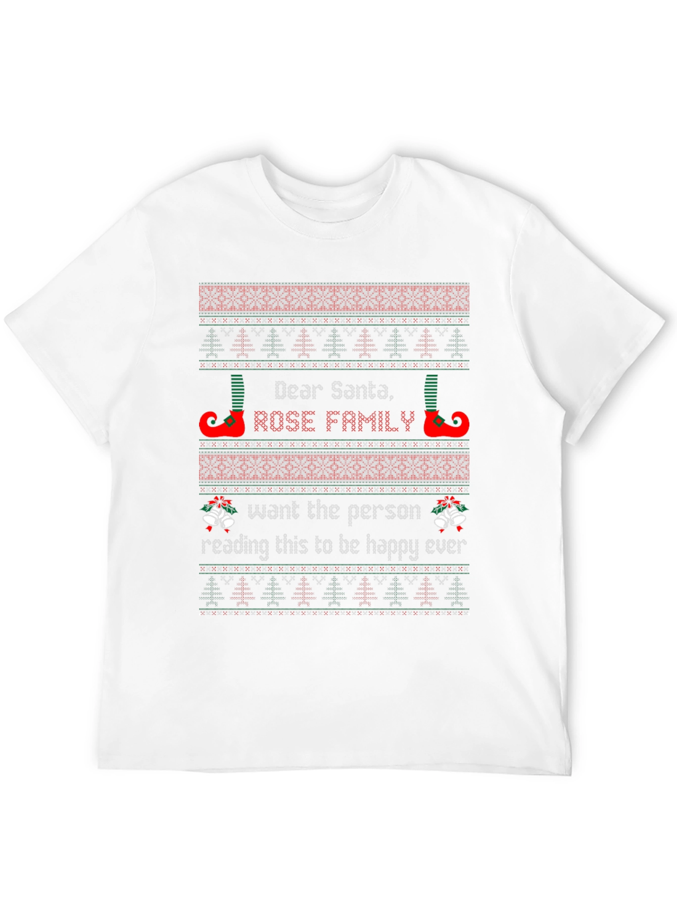 Dear Santa Rose Family Christmas T-Shirt Holiday Gift