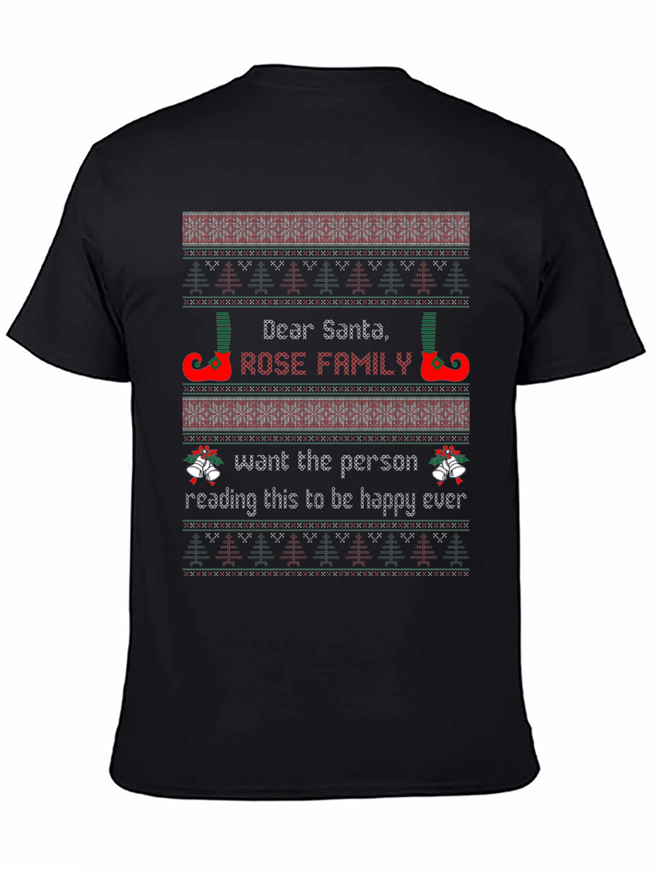Dear Santa Rose Family Christmas T-Shirt Holiday Gift