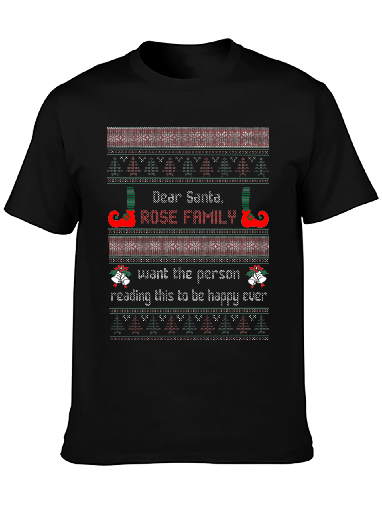 Dear Santa Rose Family Christmas T-Shirt Holiday Gift