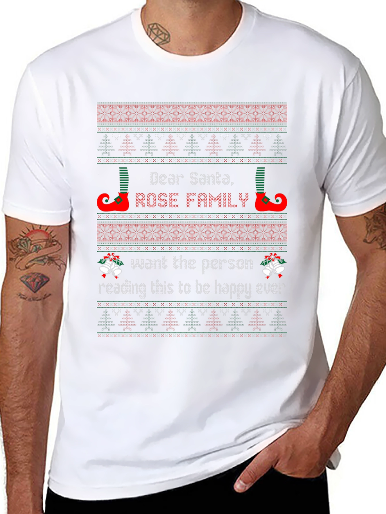 Dear Santa Rose Family Christmas T-Shirt Holiday Gift