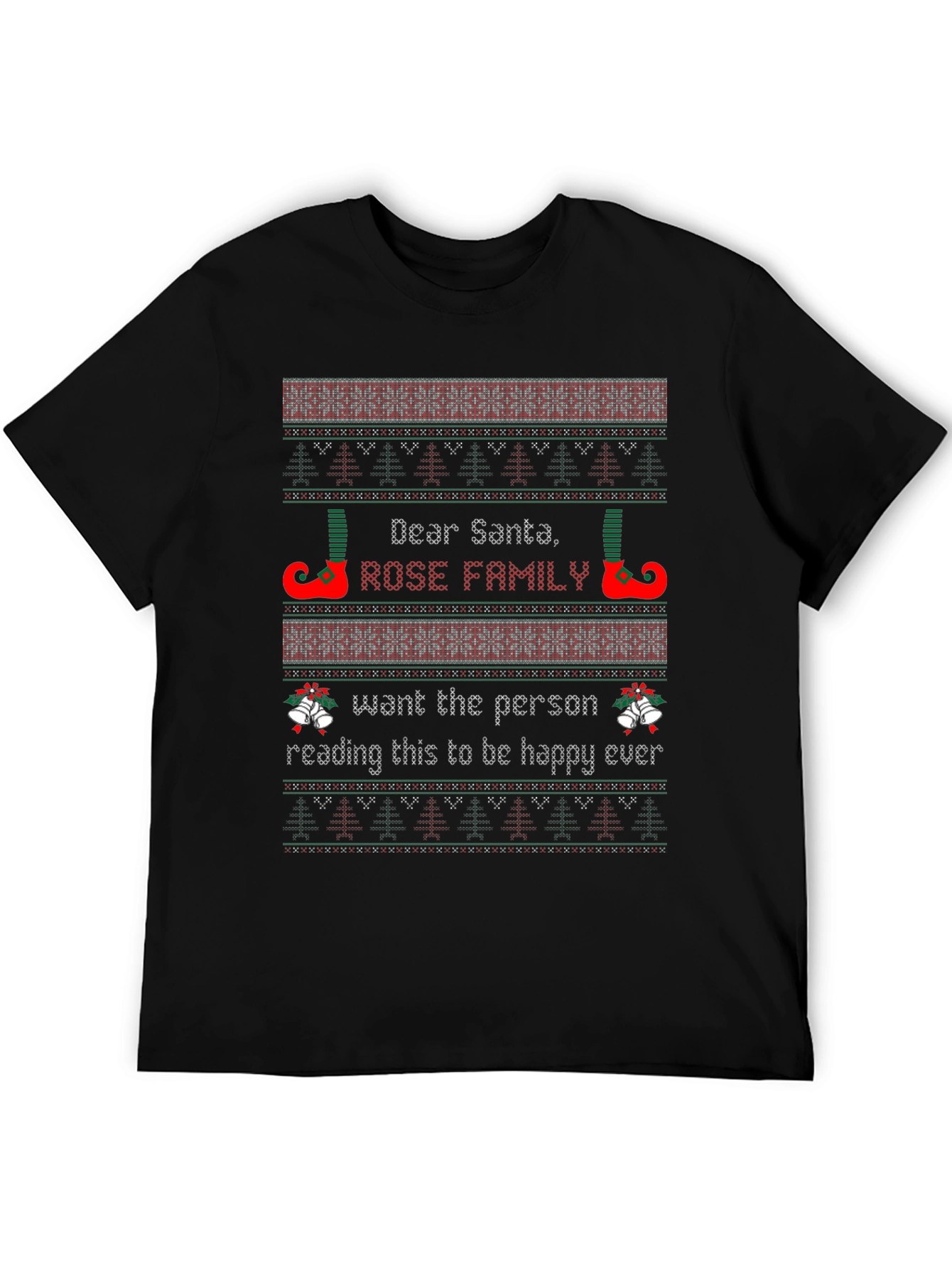 Dear Santa Rose Family Christmas T-Shirt Holiday Gift