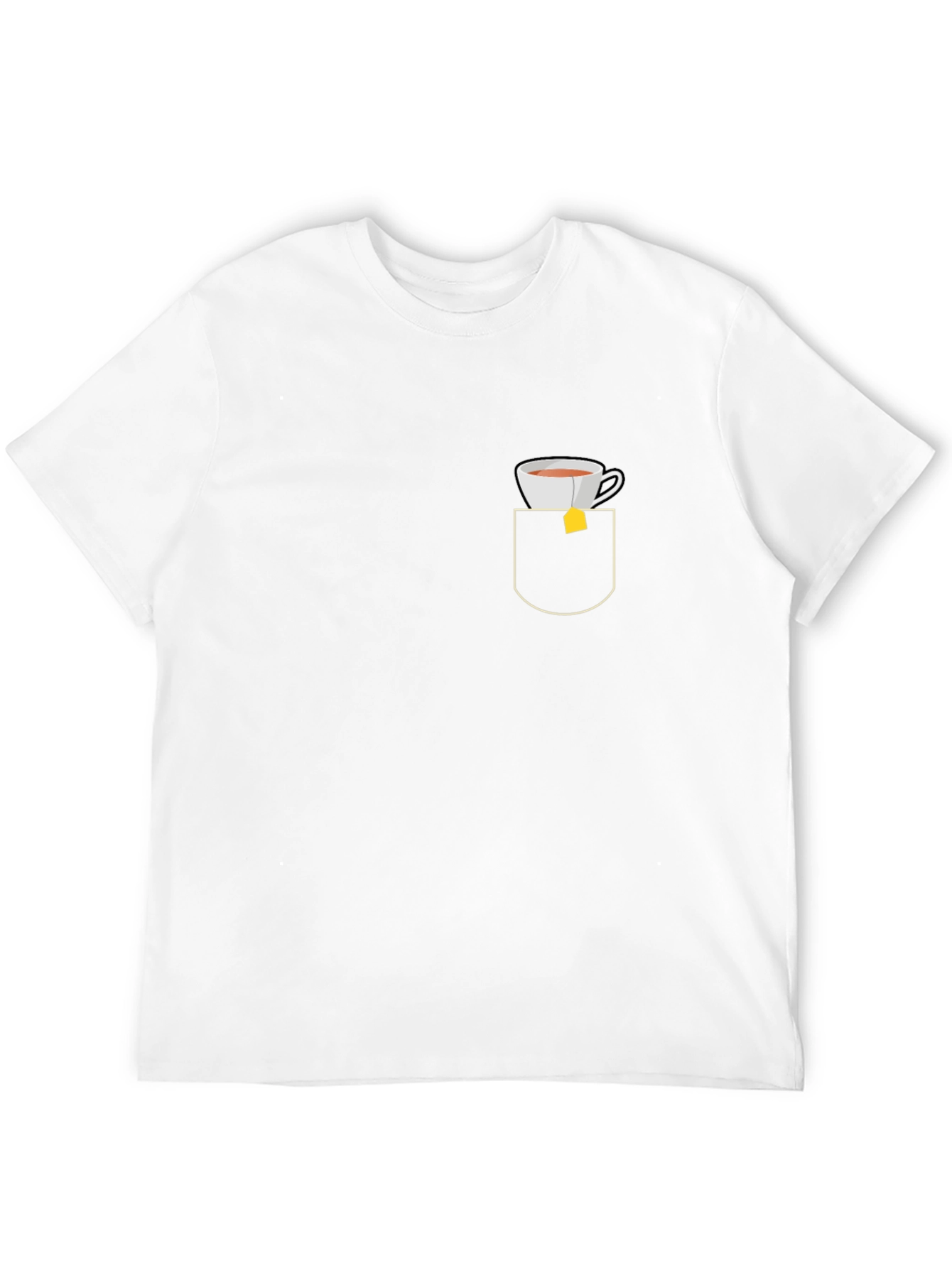 Tea Cup in Pocket Graphic T-Shirt - Relaxed Fit