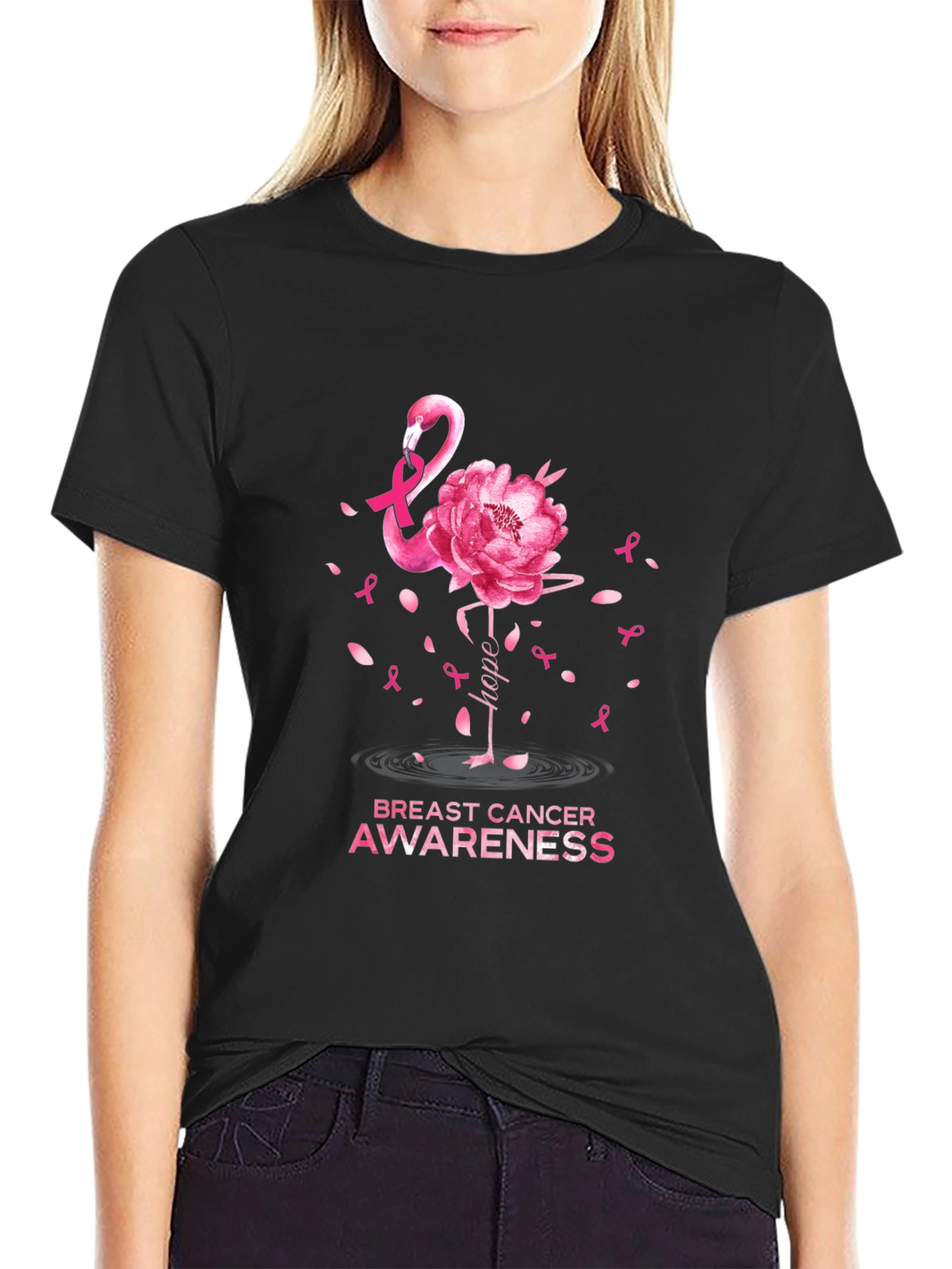 Breast Cancer Awareness Flamingo T-Shirt
