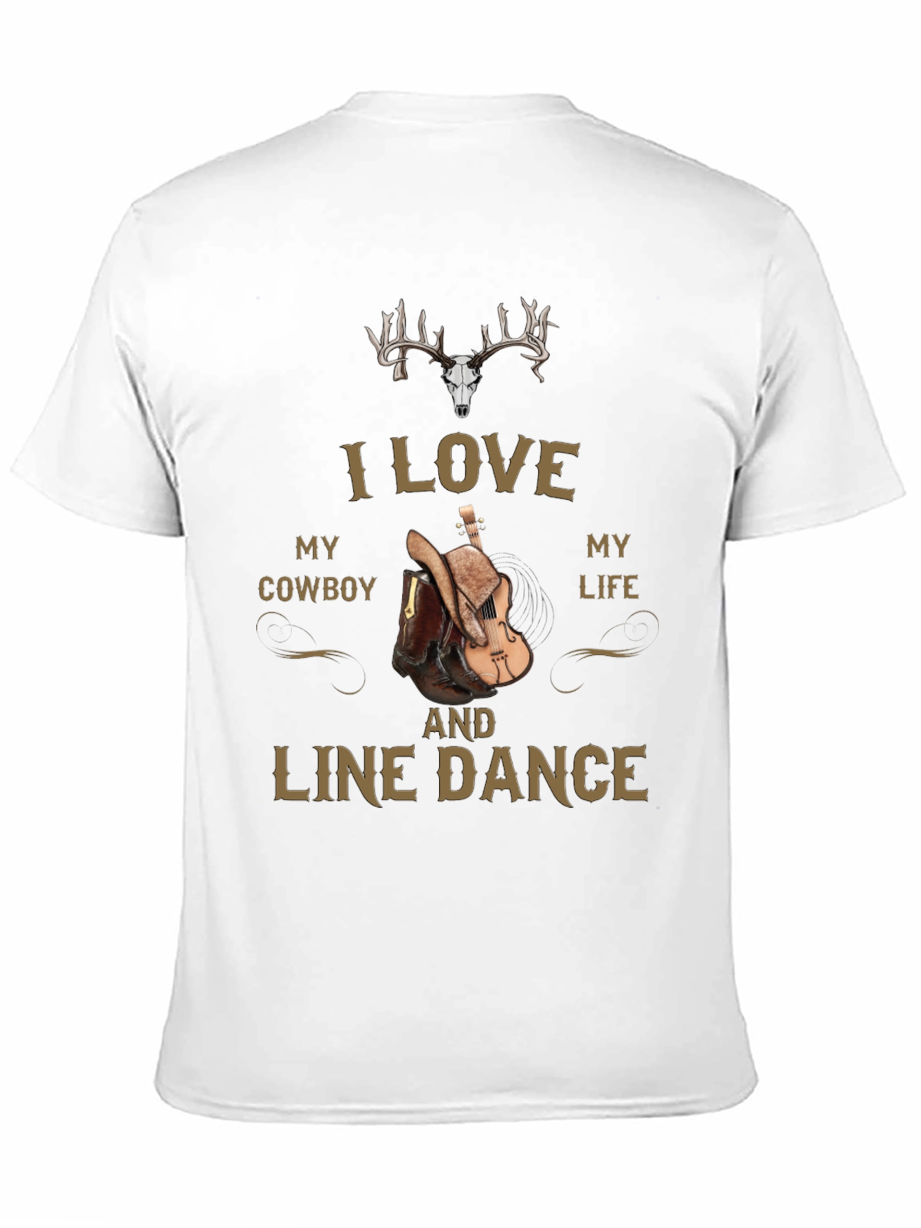 I Love My Cowboy and Line Dance Graphic Tee