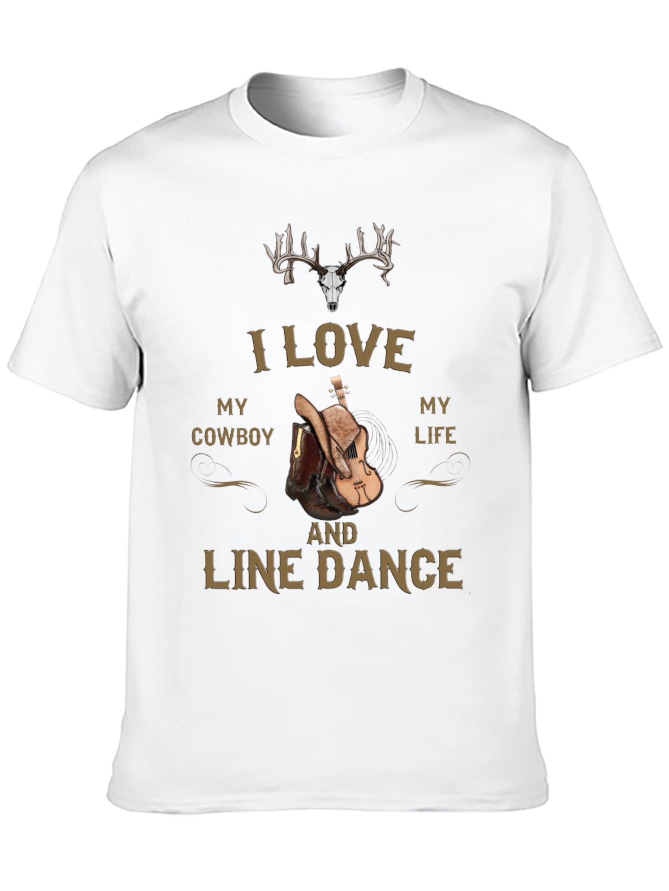 I Love My Cowboy and Line Dance Graphic Tee