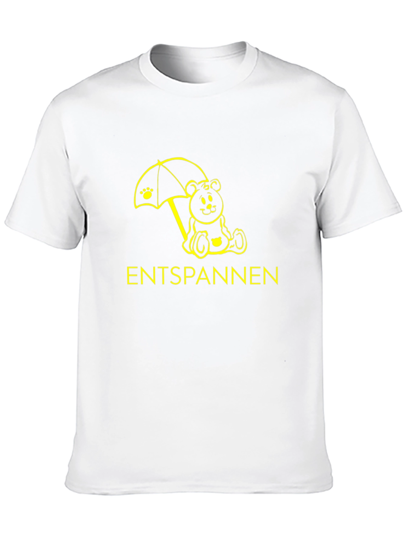 Entspannen Bear Under Umbrella Black Graphic T-Shirt