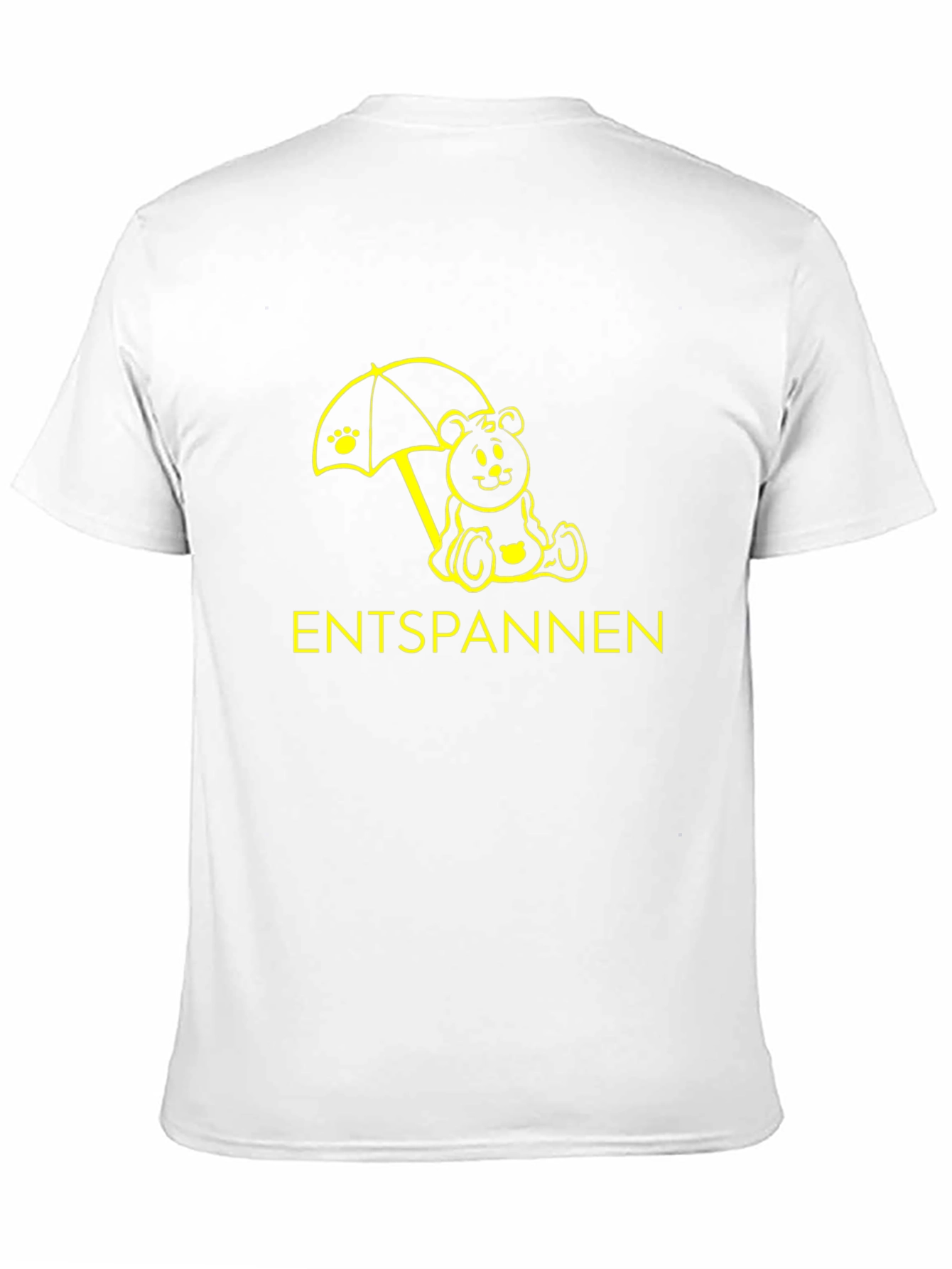 Entspannen Bear Under Umbrella Black Graphic T-Shirt