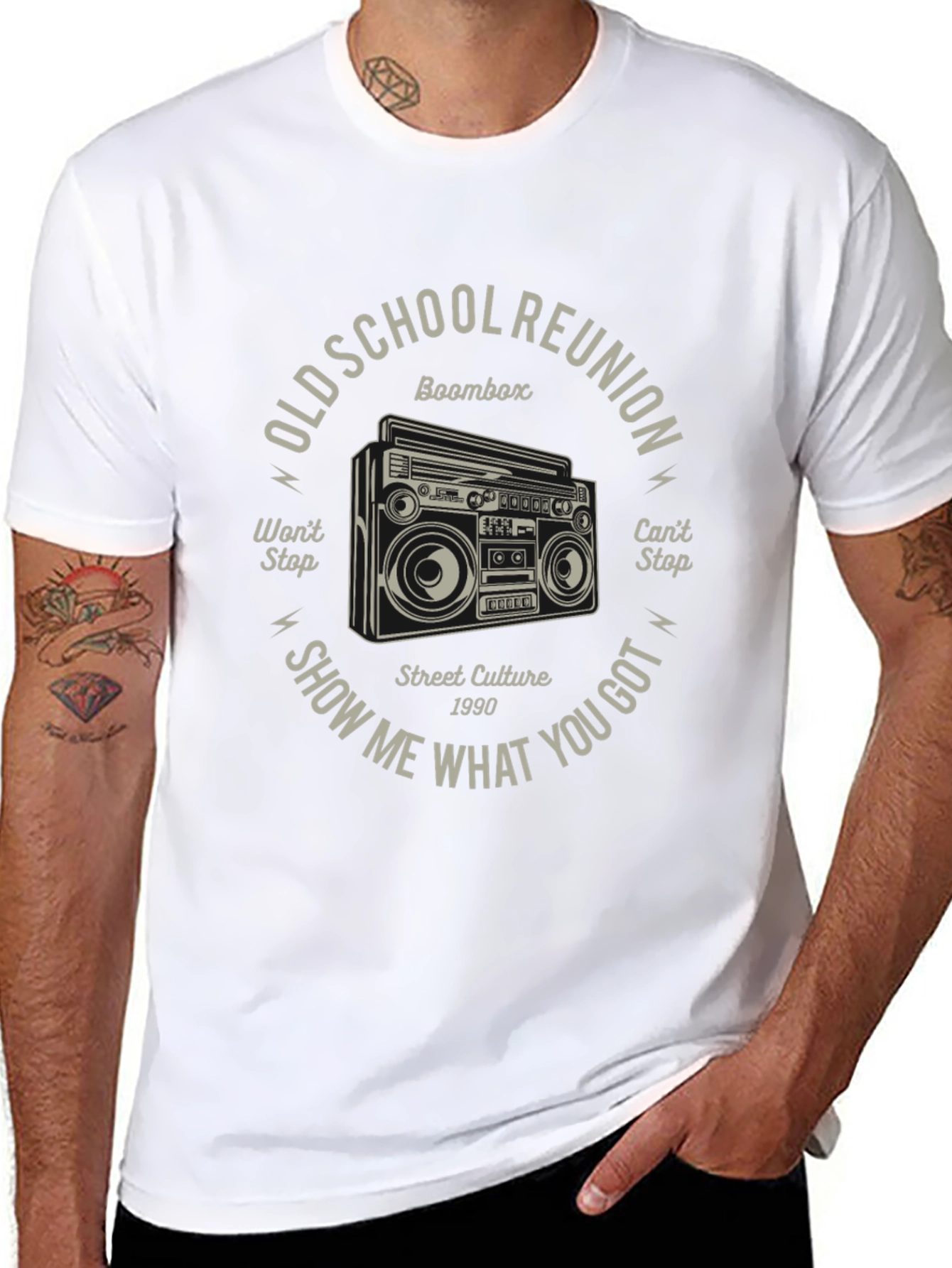 Old School Reunion Boombox Graphic T-Shirt