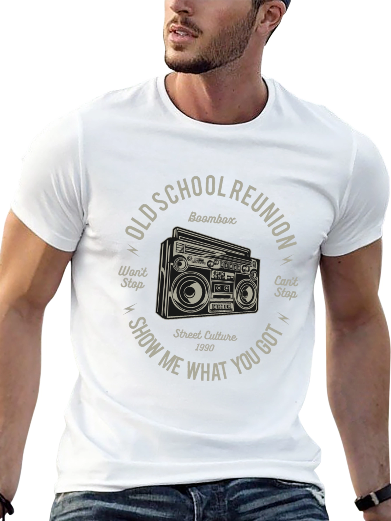Old School Reunion Boombox Graphic T-Shirt