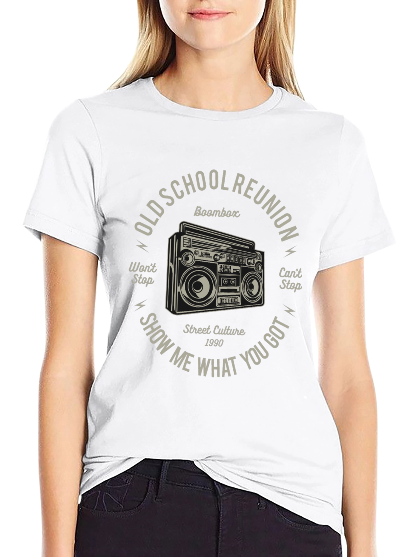 Old School Reunion Boombox Graphic T-Shirt