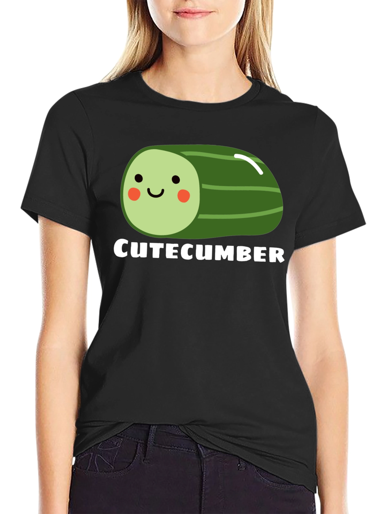 CuteCumber Black Graphic Tee