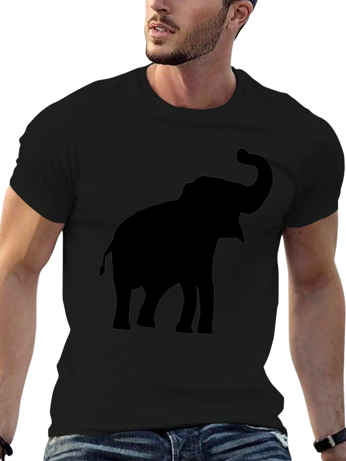 Elephant Silhouette Black T-Shirt