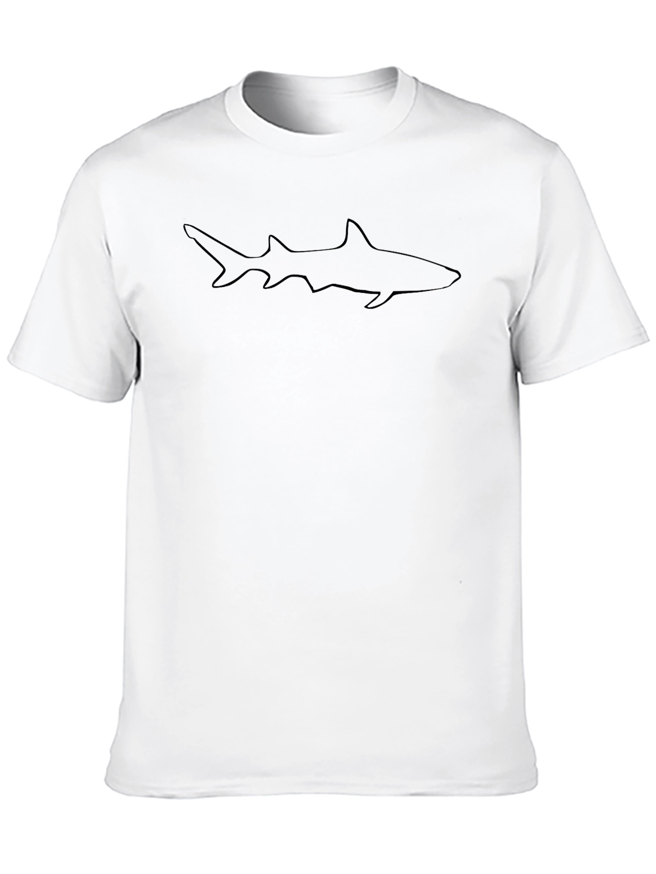 Shark Outline Black T-Shirt - Modern Casual Tee