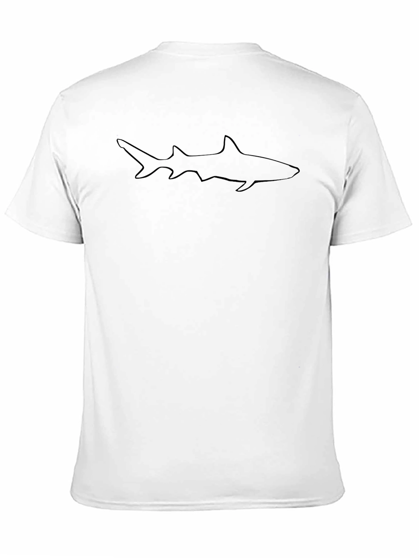 Shark Outline Black T-Shirt - Modern Casual Tee