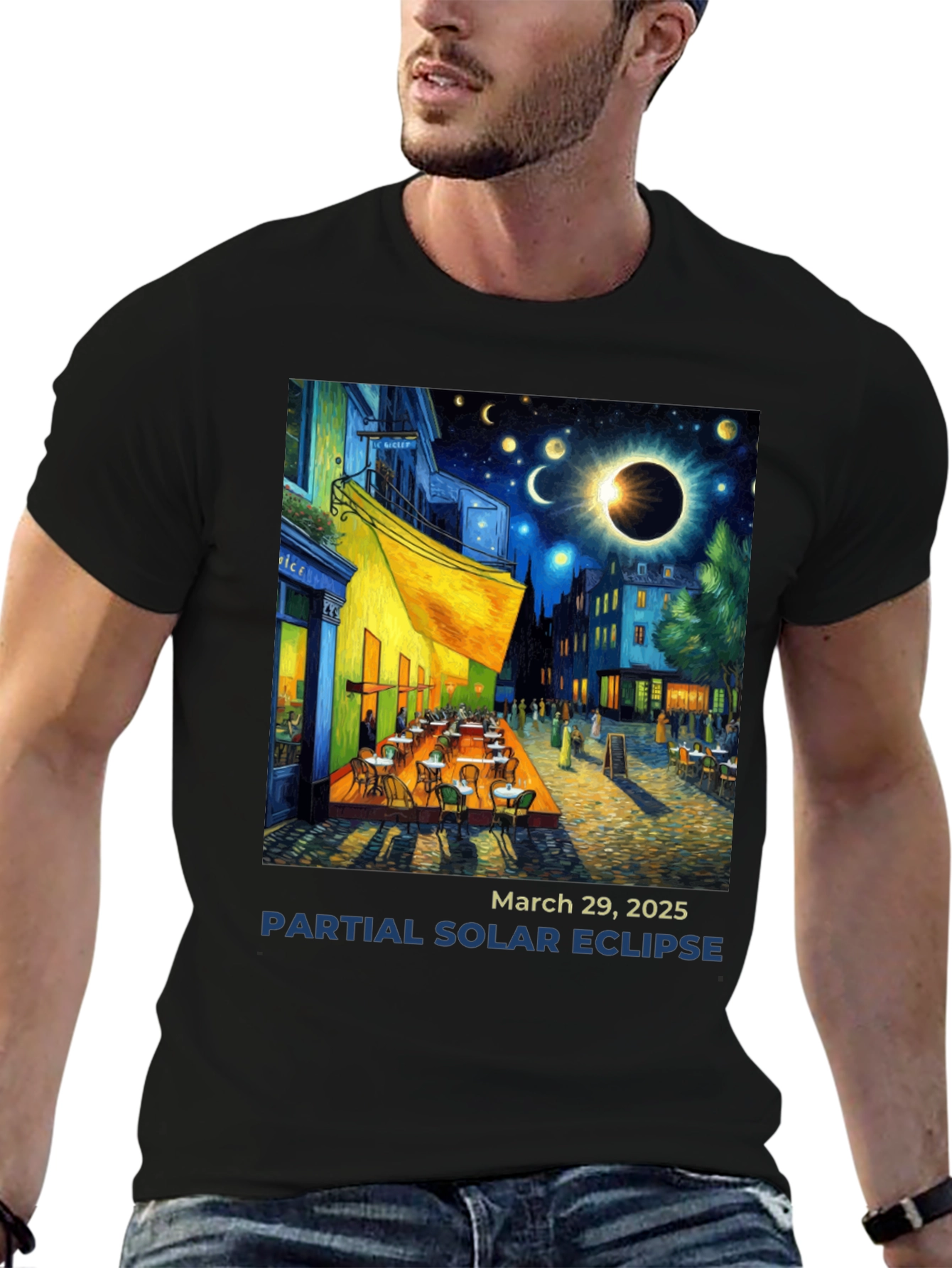 Solar Eclipse Art T-Shirt - March 29 2025