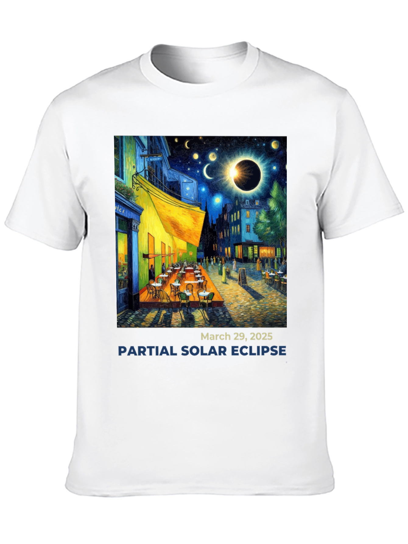 Solar Eclipse Art T-Shirt - March 29 2025