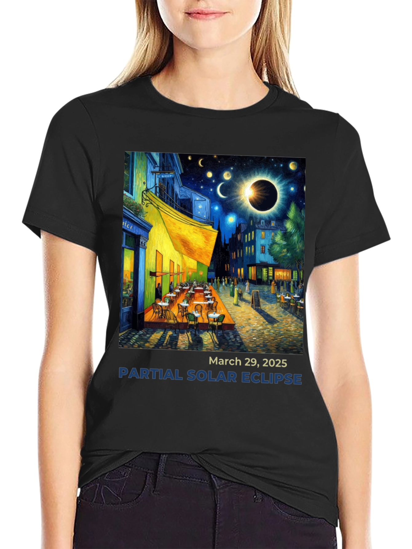 Solar Eclipse Art T-Shirt - March 29 2025