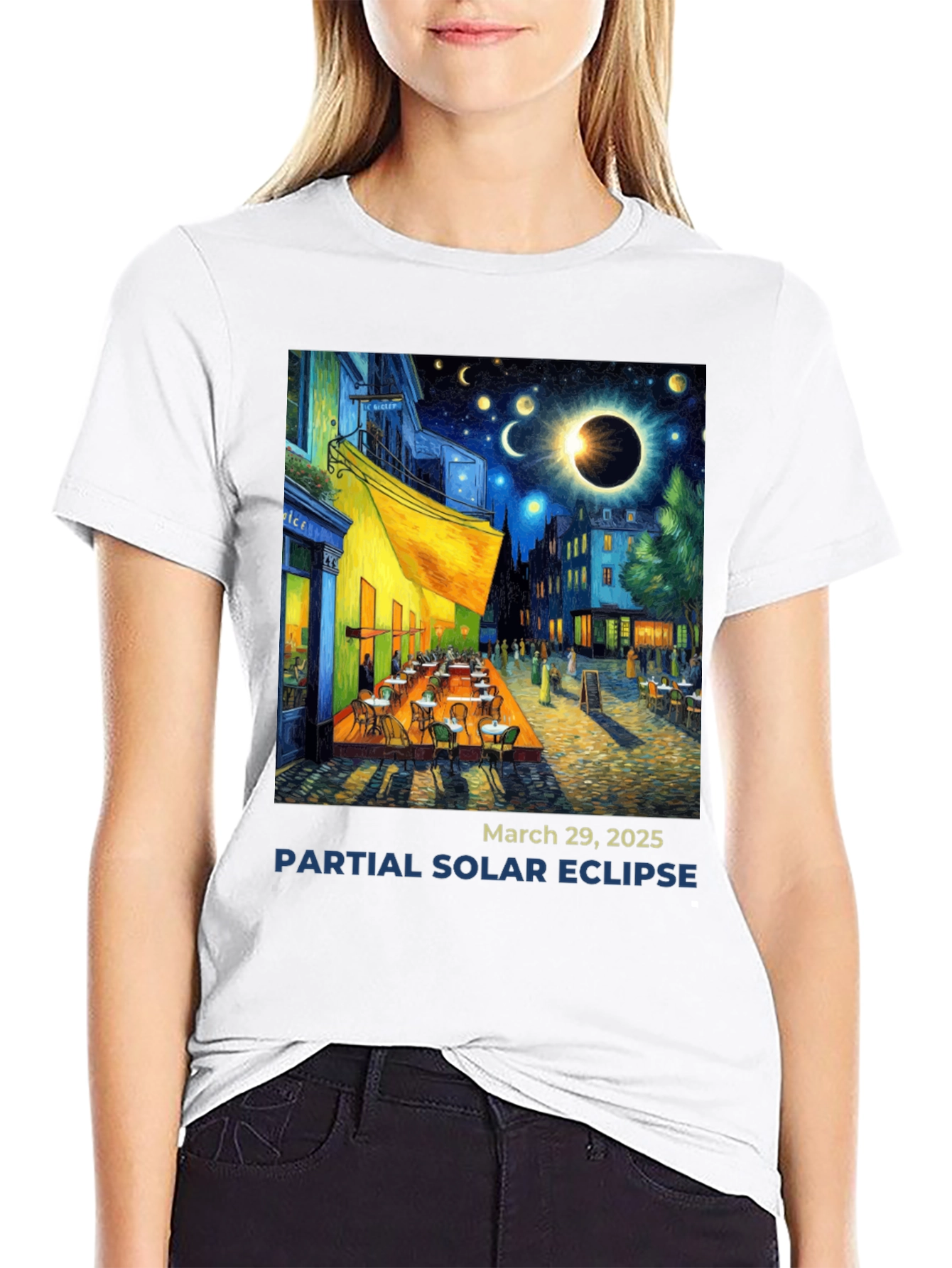 Solar Eclipse Art T-Shirt - March 29 2025