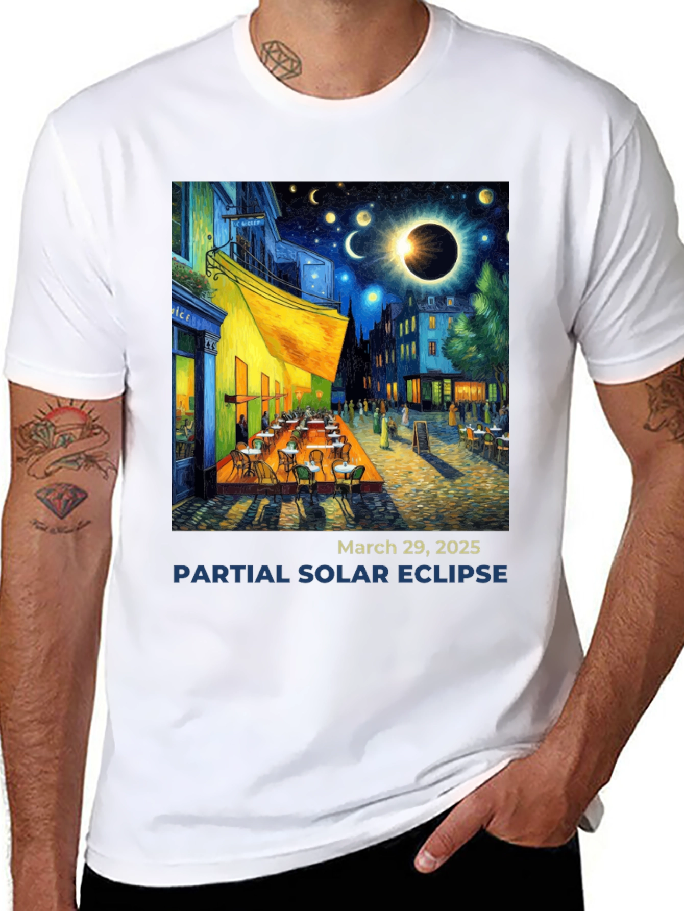 Solar Eclipse Art T-Shirt - March 29 2025
