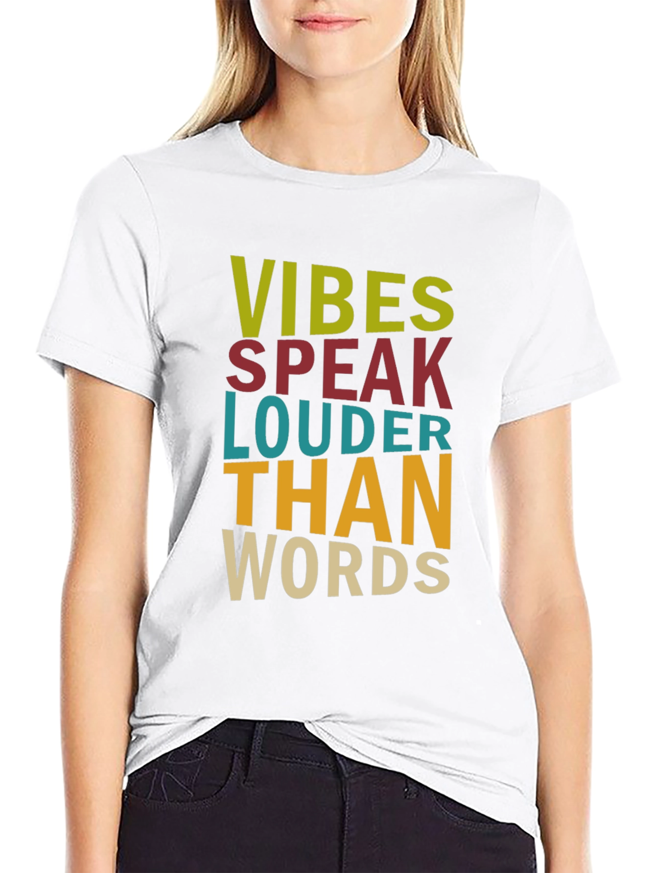 Vibes Speak Louder Than Words Graphic T-Shirt