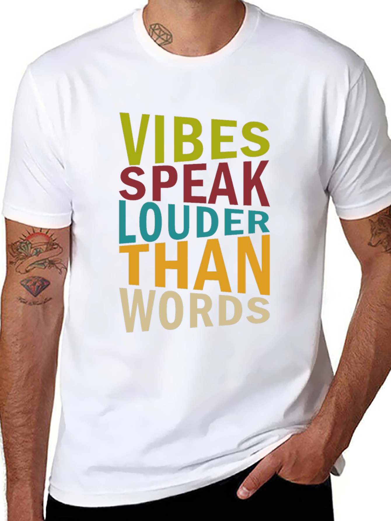 Vibes Speak Louder Than Words Graphic T-Shirt