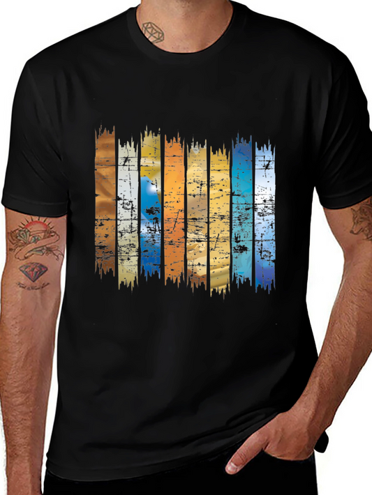 Retro Stripe Graphic Tee - Black
