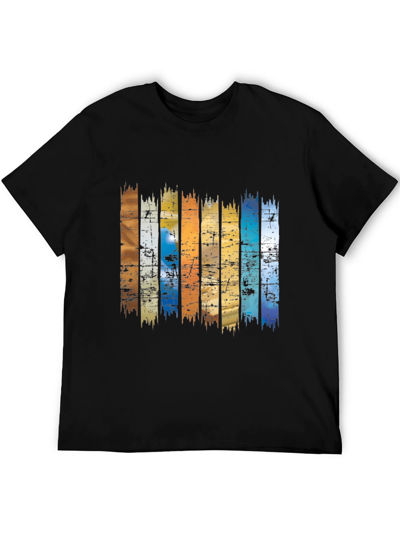 Retro Stripe Graphic Tee - Black