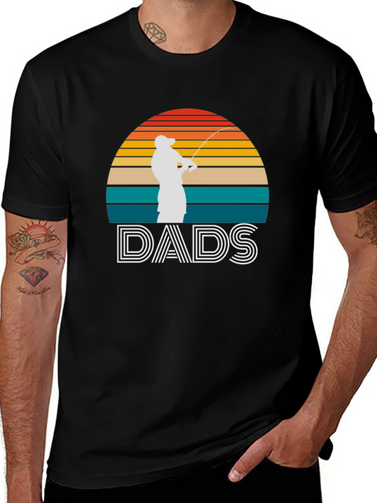 Dads Fishing Sunset Graphic Tee - Fathers Day Gift