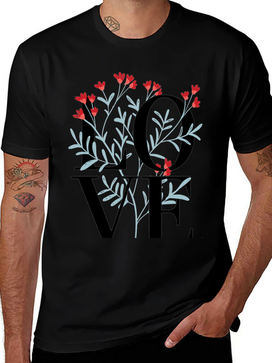 Floral LOVE Graphic Tee - Stylish Unisex Shirt