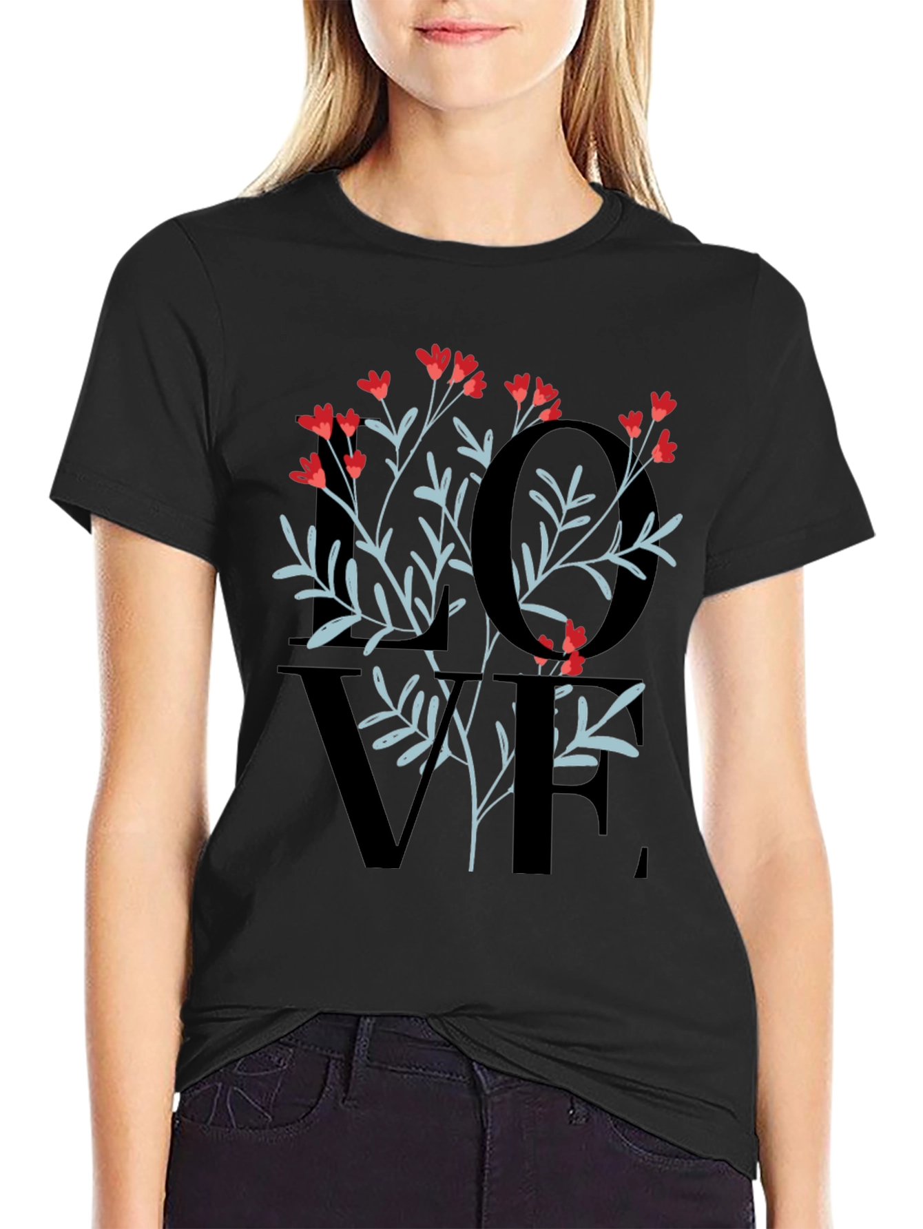 Floral LOVE Graphic Tee - Stylish Unisex Shirt