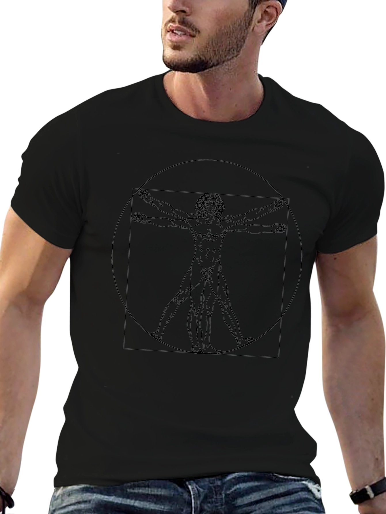 Vitruvian Man Graphic Tee - Black T-Shirt
