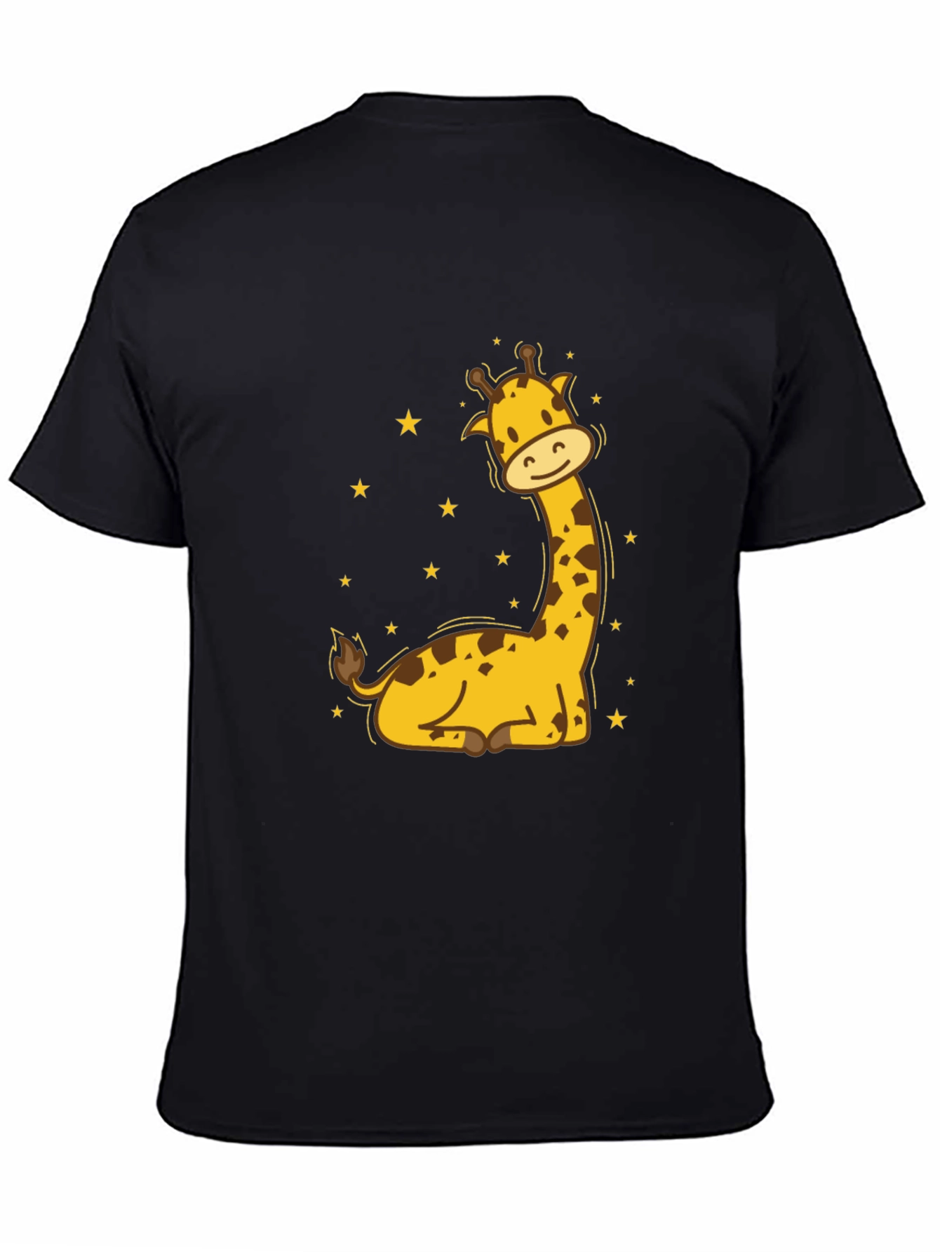Cute Giraffe Graphic Tee - Mens Black T-Shirt