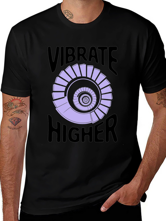 Vibrate Higher Black Graphic Tee Shirt