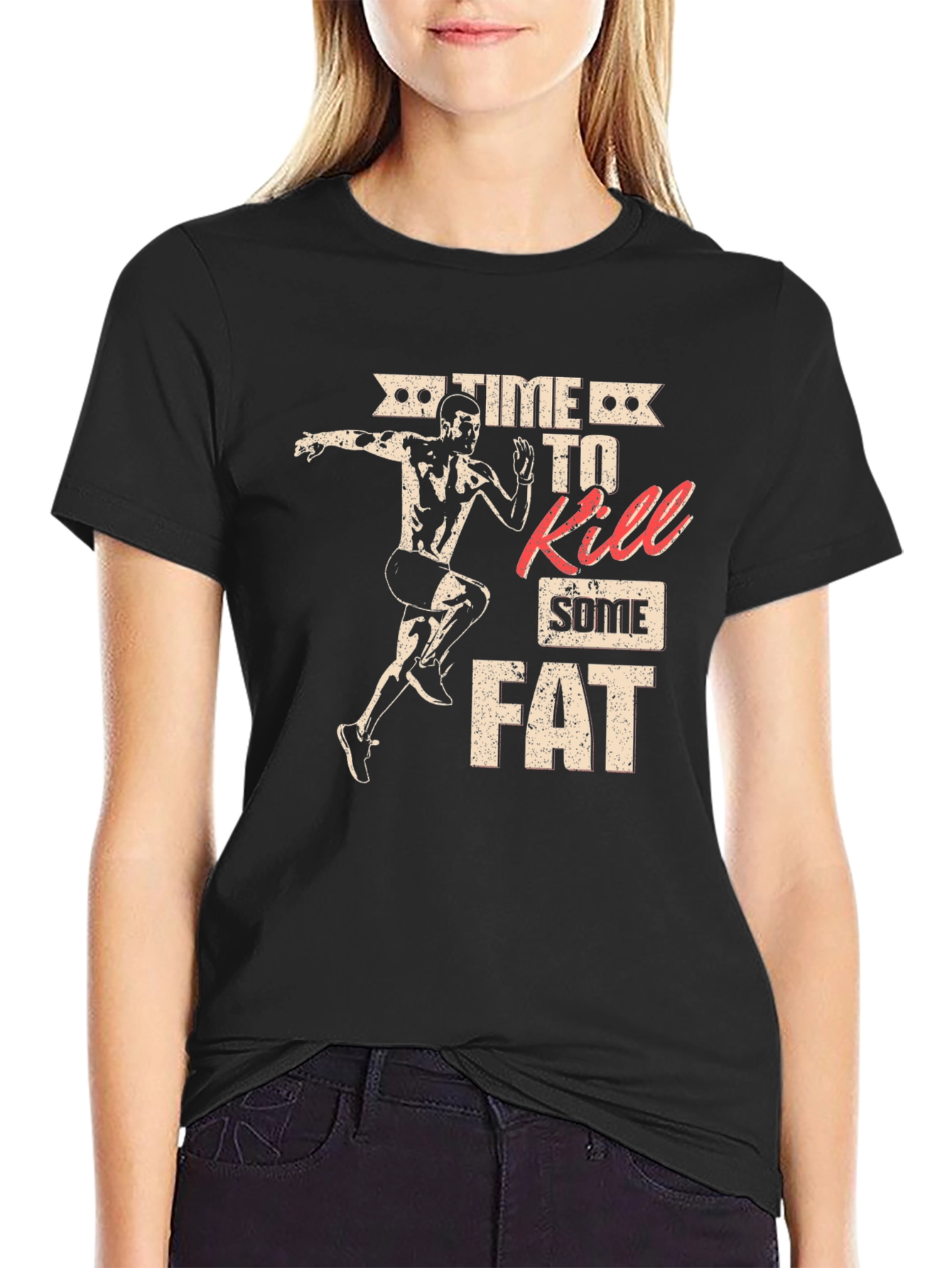 Time to Kill Some Fat Black Graphic Tee