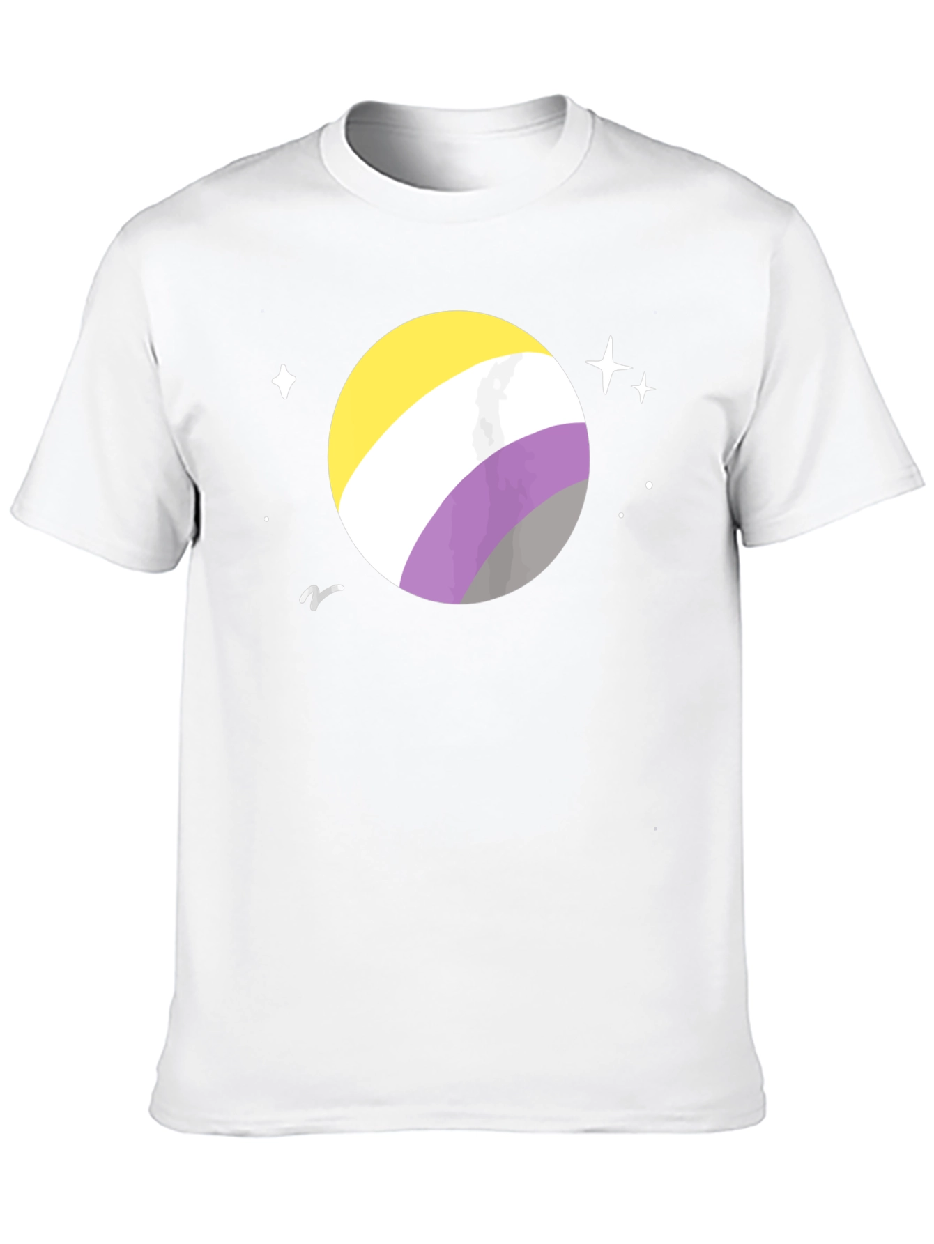 Nonbinary Pride Space T-Shirt - Black Cotton