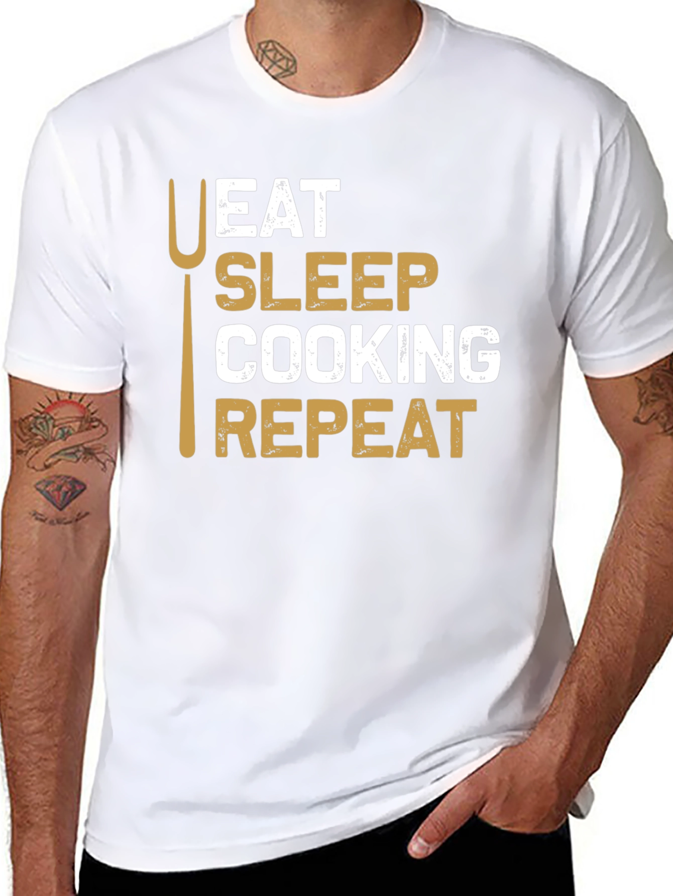 Eat Sleep Cooking Repeat T-Shirt - Chef Gift
